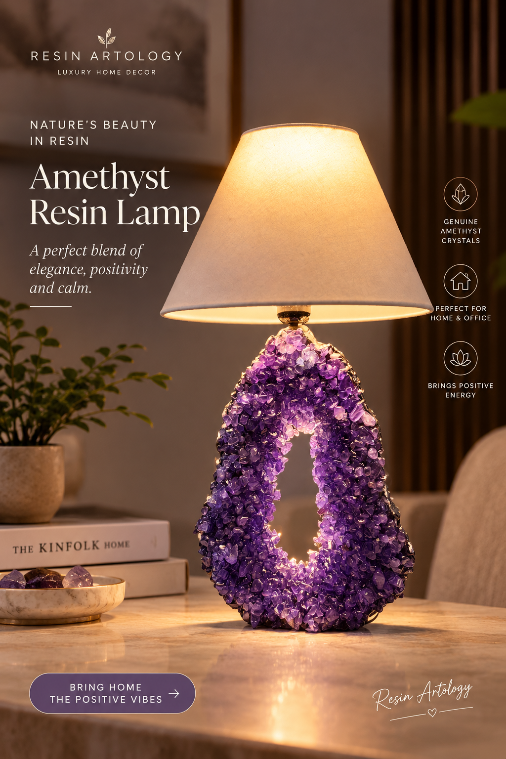 Amethyst Resin Lamp