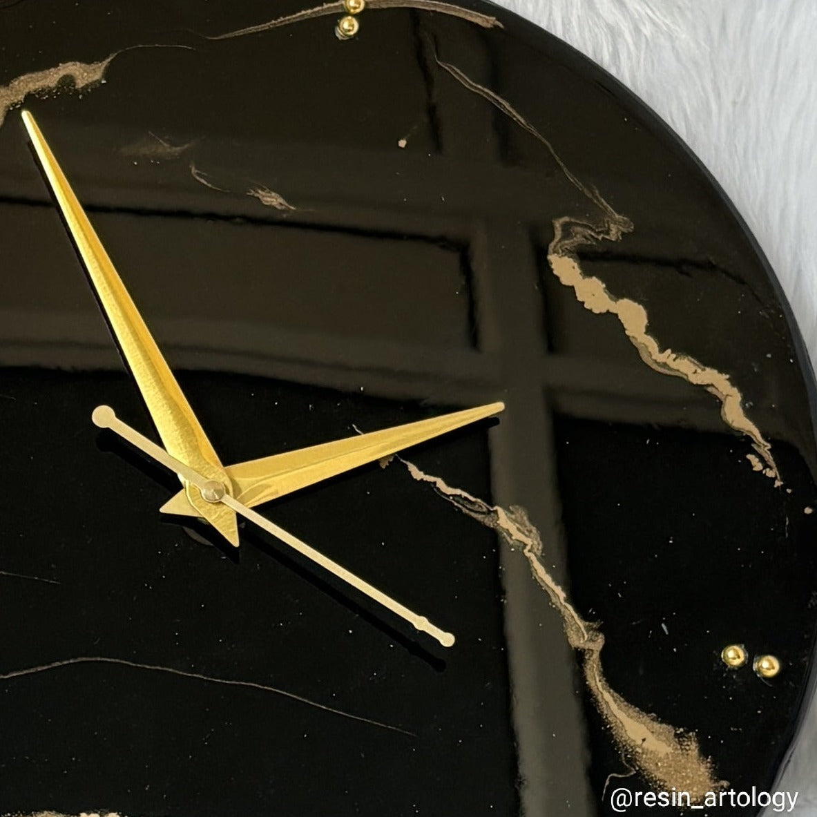 Epoxy Resin Wall Clock | Unique home decor | Housewarming gift - Black Clock