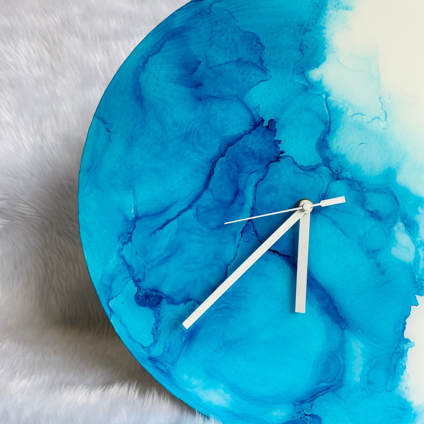 Epoxy Alcoholic Resin Wall Clock | Unique home decor | Housewarming gift - Blue Alcoholic Clock