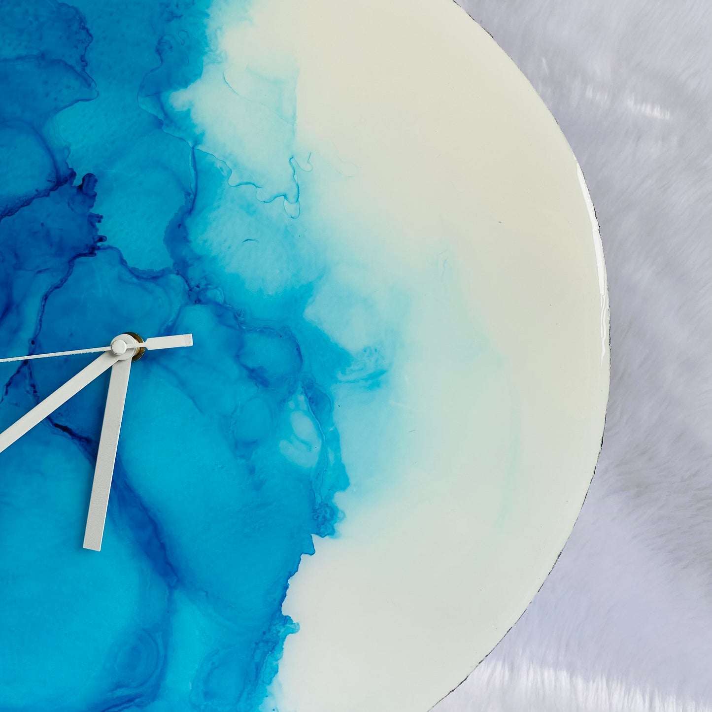 Epoxy Alcoholic Resin Wall Clock | Unique home decor | Housewarming gift - Blue Alcoholic Clock
