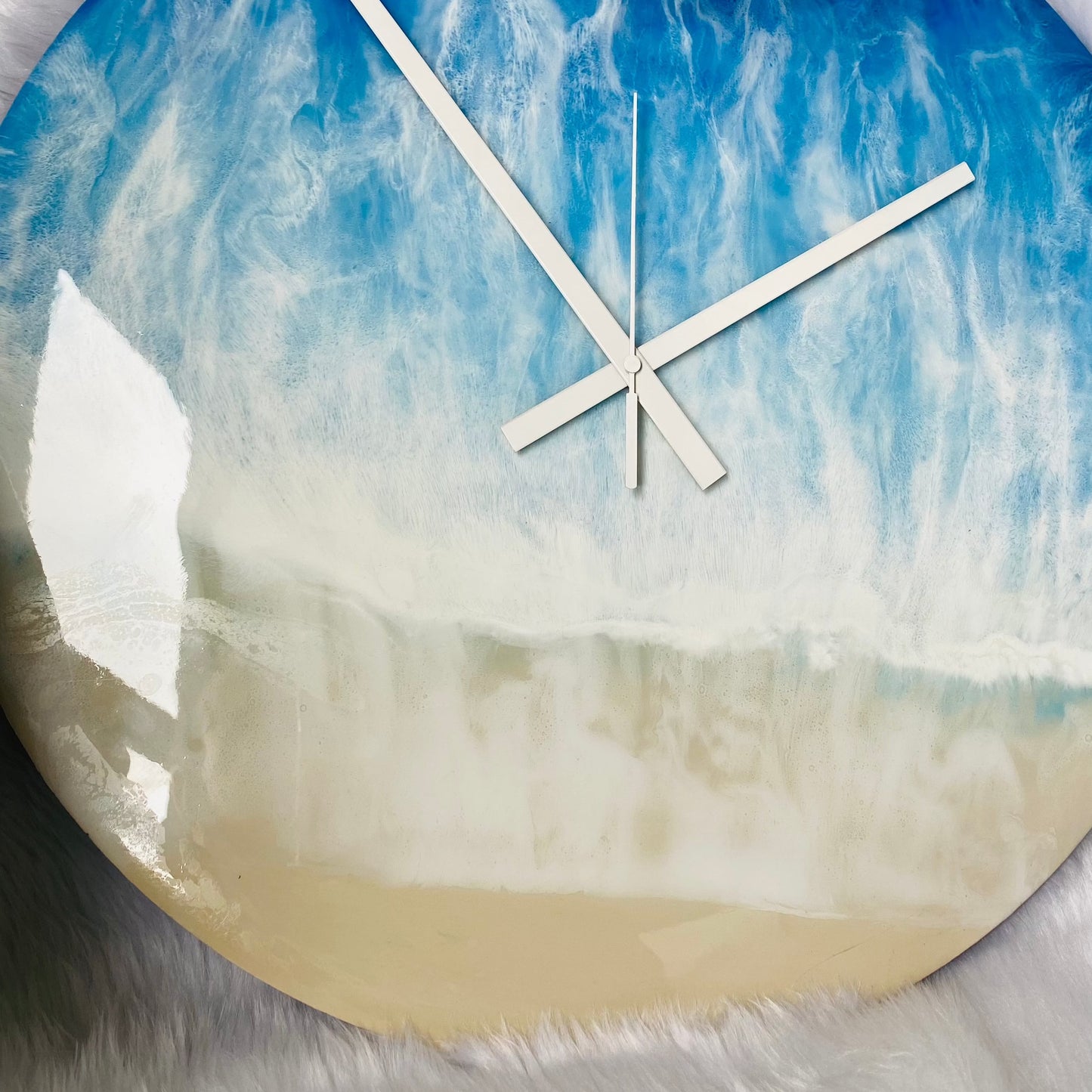 Epoxy Resin Wall Clock | Unique home decor | Housewarming gift - Blue Beach Clock