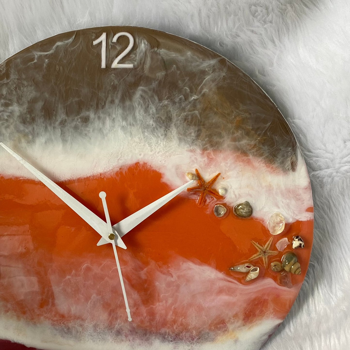 Epoxy Resin Wall Clock | Unique home decor | Housewarming gift - Red Beach Clock