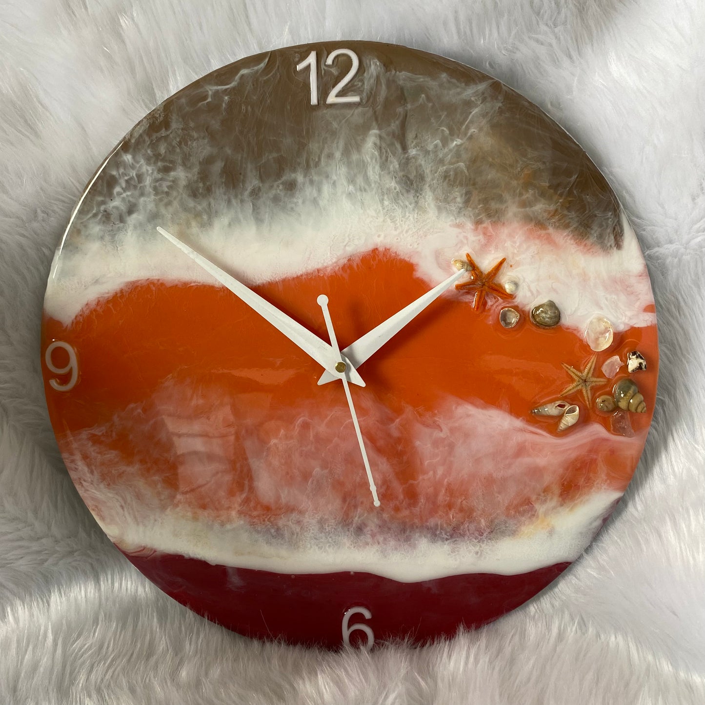 Epoxy Resin Wall Clock | Unique home decor | Housewarming gift - Red Beach Clock