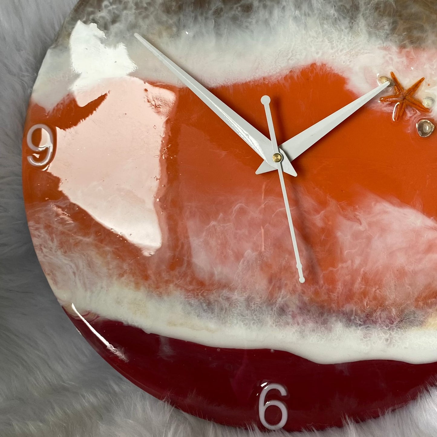 Epoxy Resin Wall Clock | Unique home decor | Housewarming gift - Red Beach Clock