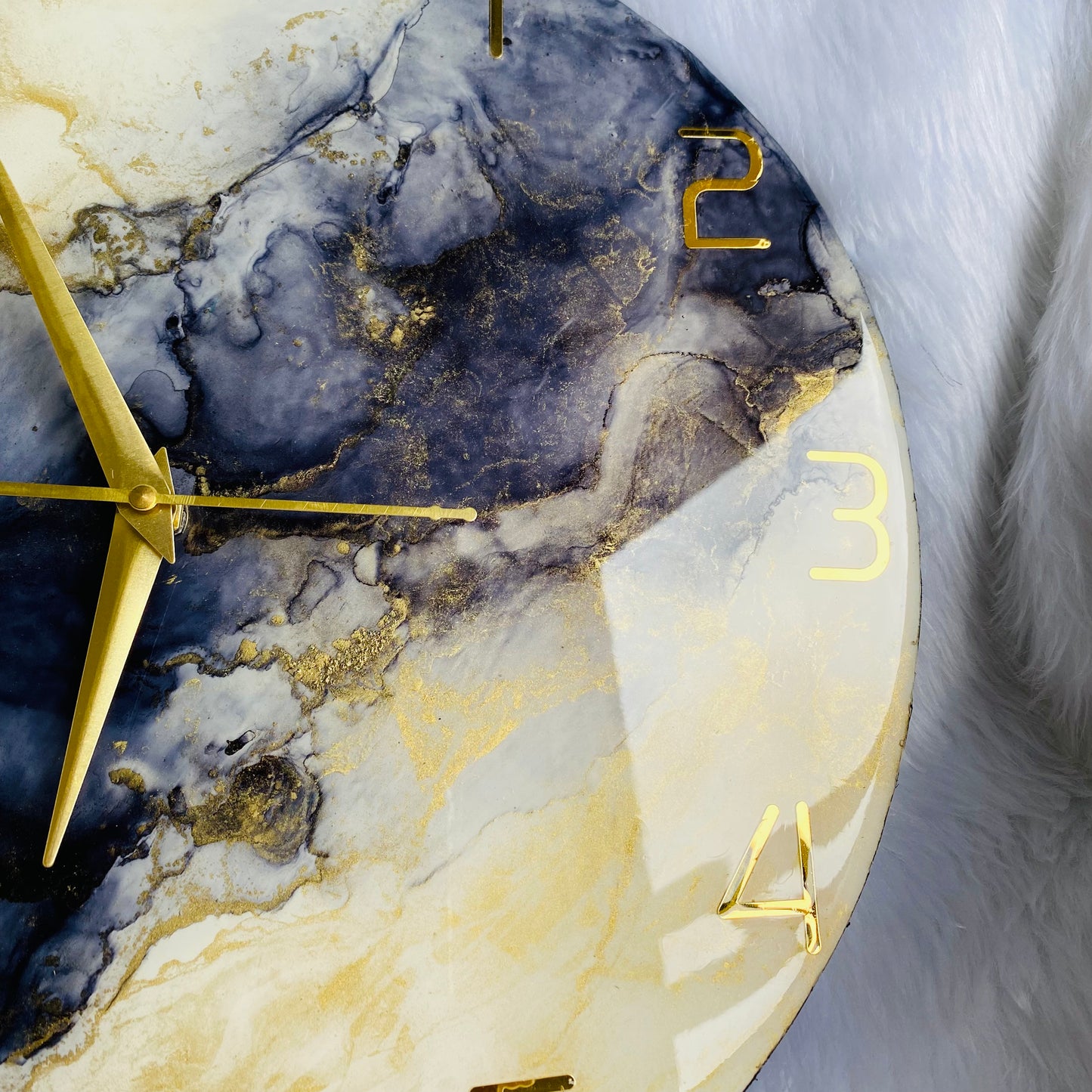 Epoxy Alcoholic Resin Wall Clock | Unique home decor | Housewarming gift - Black Alcoholic Clock
