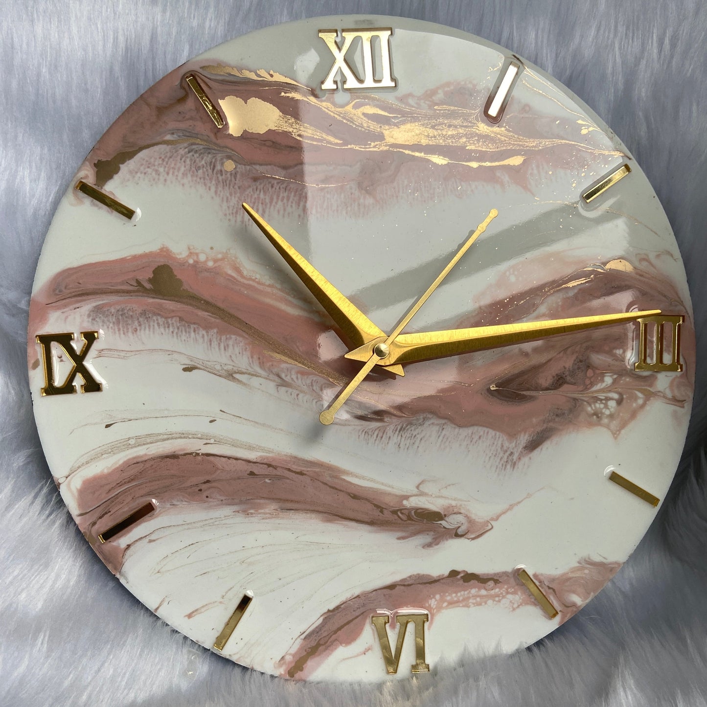 Epoxy Resin Wall Clock | Unique home decor | Housewarming gift - Pink Clock