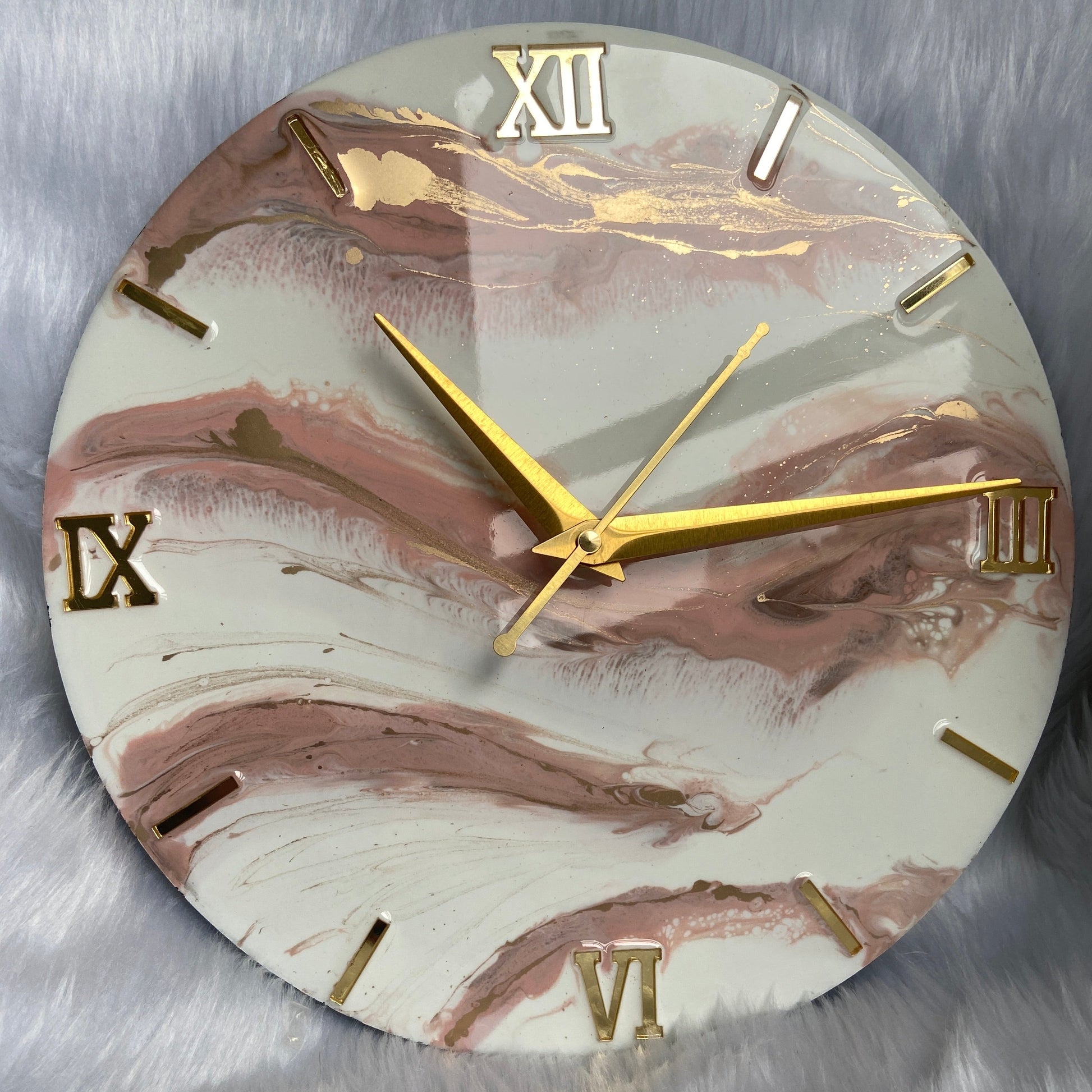 Epoxy Resin Wall Clock | Unique home decor | Housewarming gift - Pink Clock