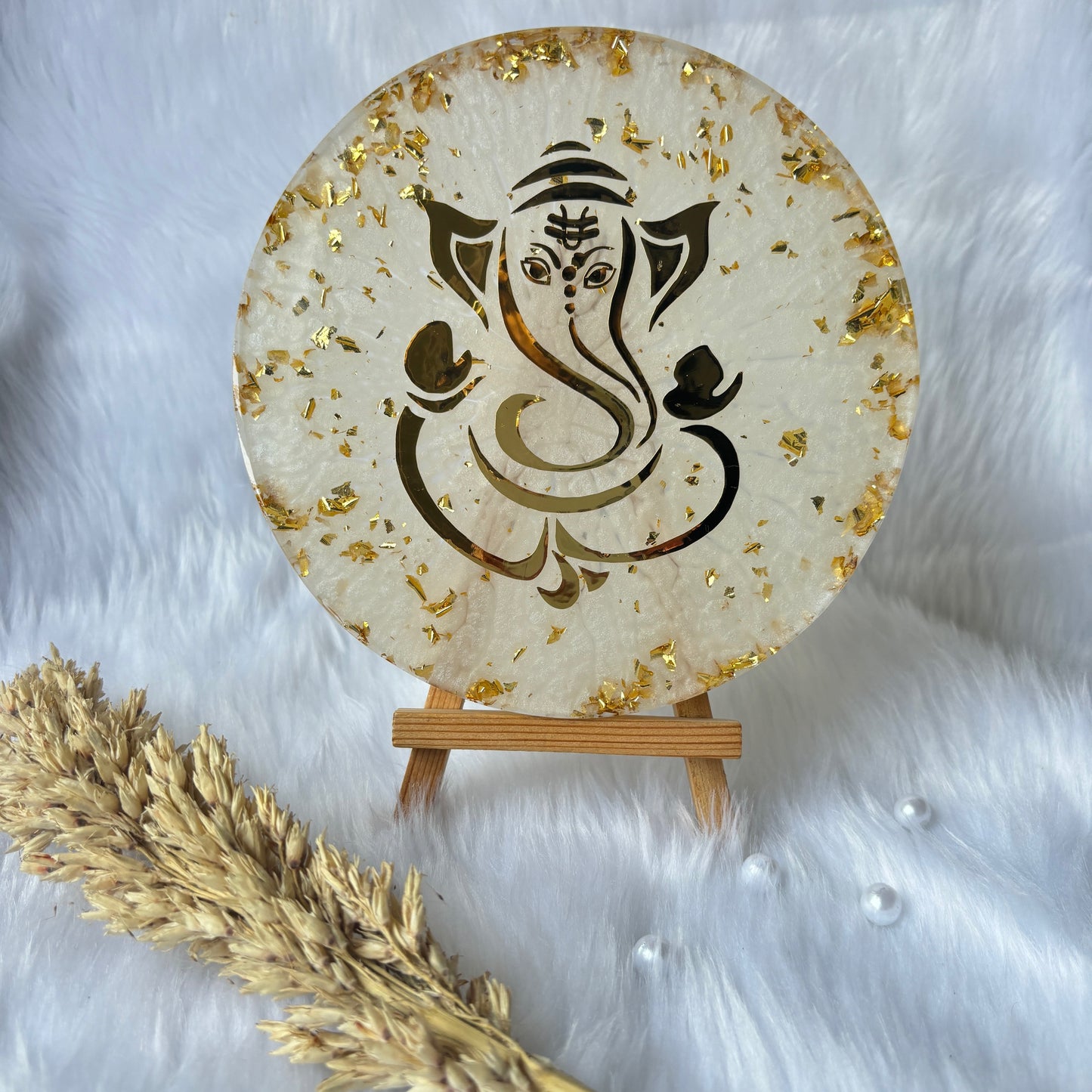 Resin Mantra Frame for Home Decor Personalized Gift - Customized with Your Mantra and Text - Size 6 Inches - Wooden Stand Included