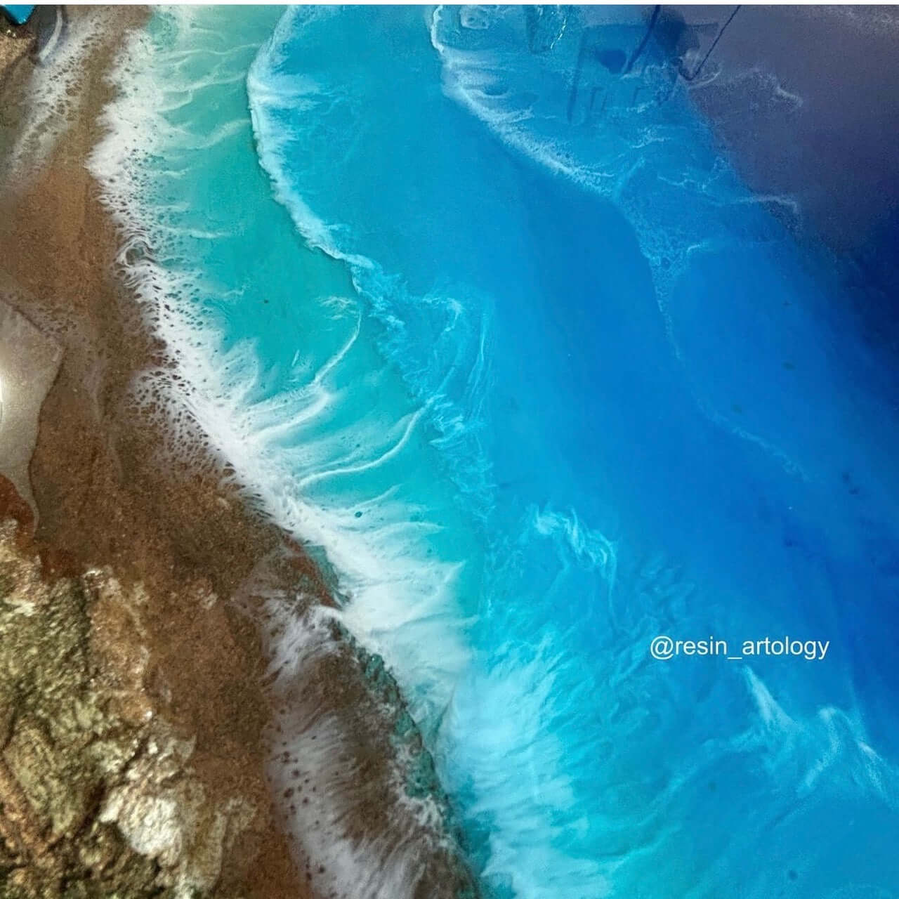 Epoxy Resin Wall Frame | Unique home decor | Housewarming gift - Ocean Theme - Frame
