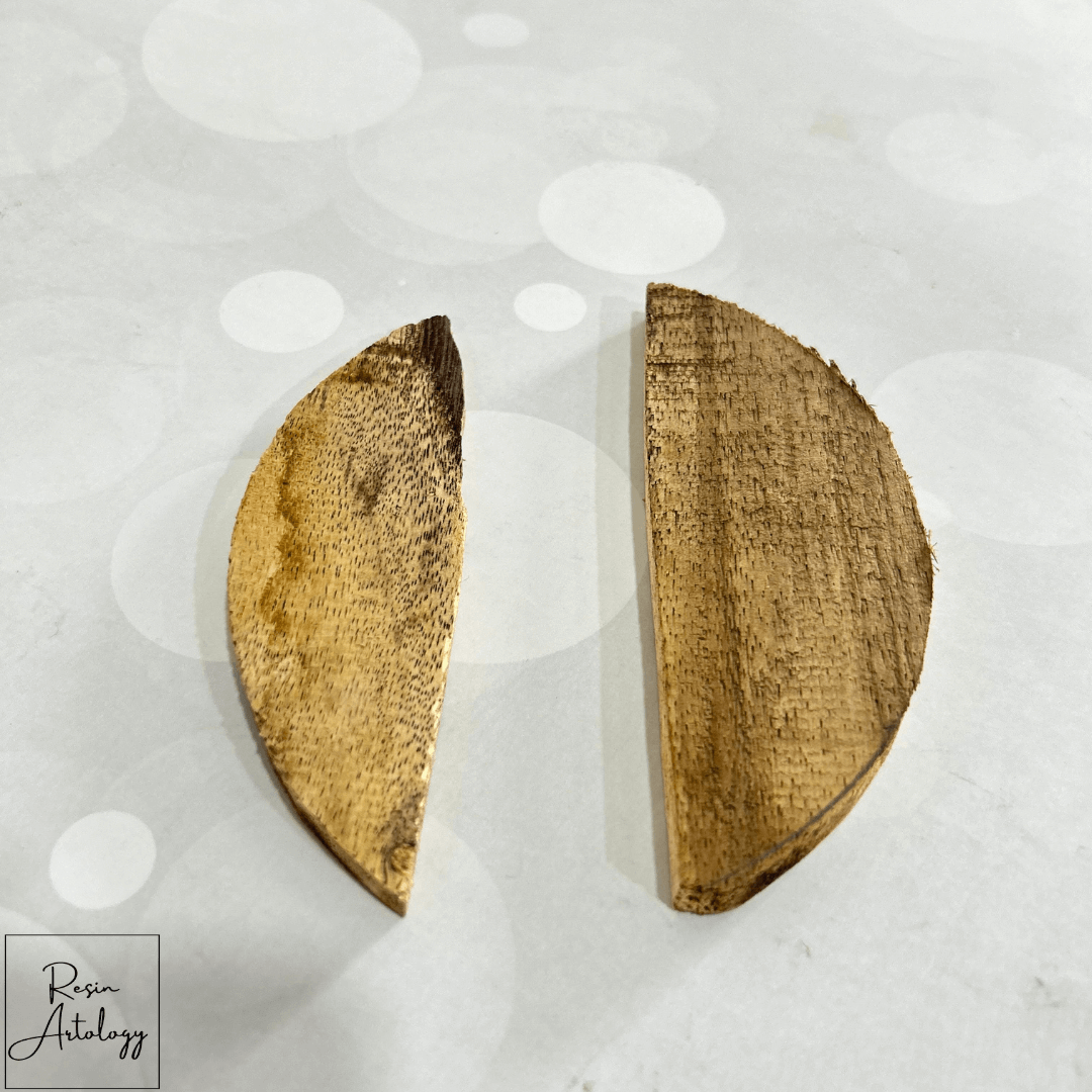 WOODEN PIECE 6 1 PAIR FOR TABLE CLOCK - Two finely crafted wooden components for enhancing clock stability.