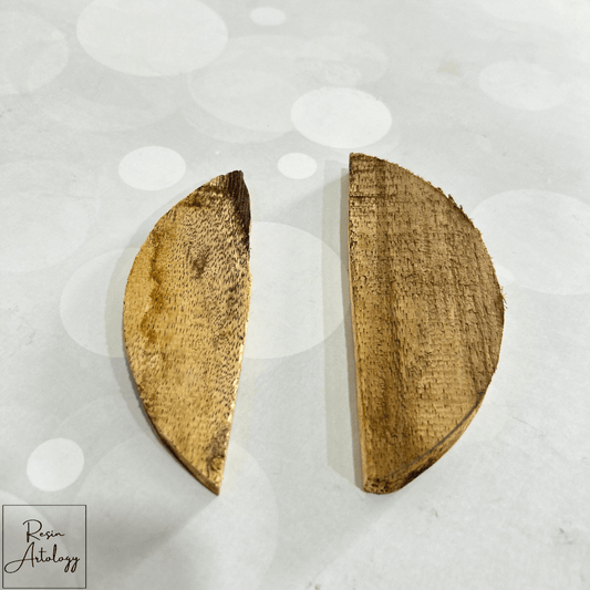 WOODEN PIECE 6 1 PAIR FOR TABLE CLOCK - Two finely crafted wooden components for enhancing clock stability.