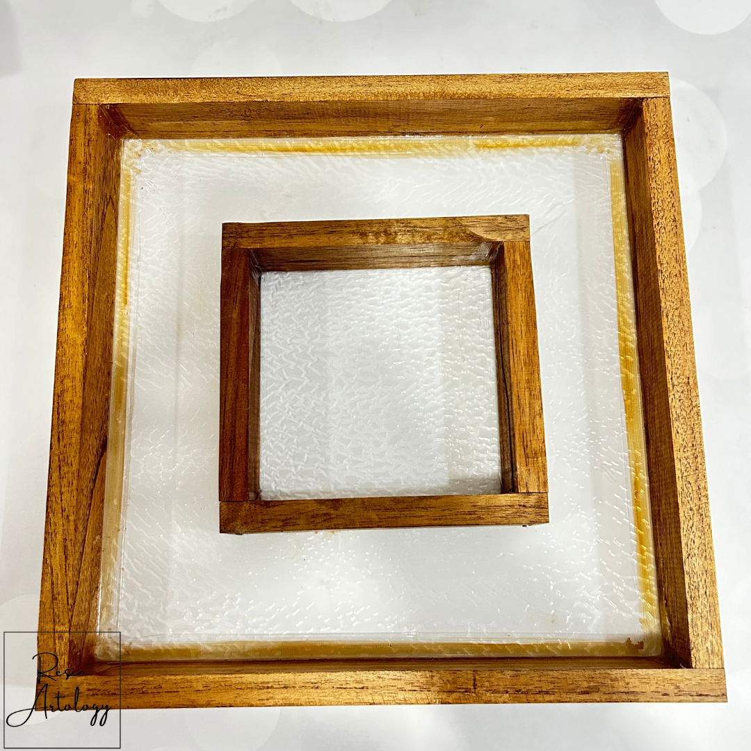 12"*12" / 6"*6" DUAL TEAK WOOD FRAME