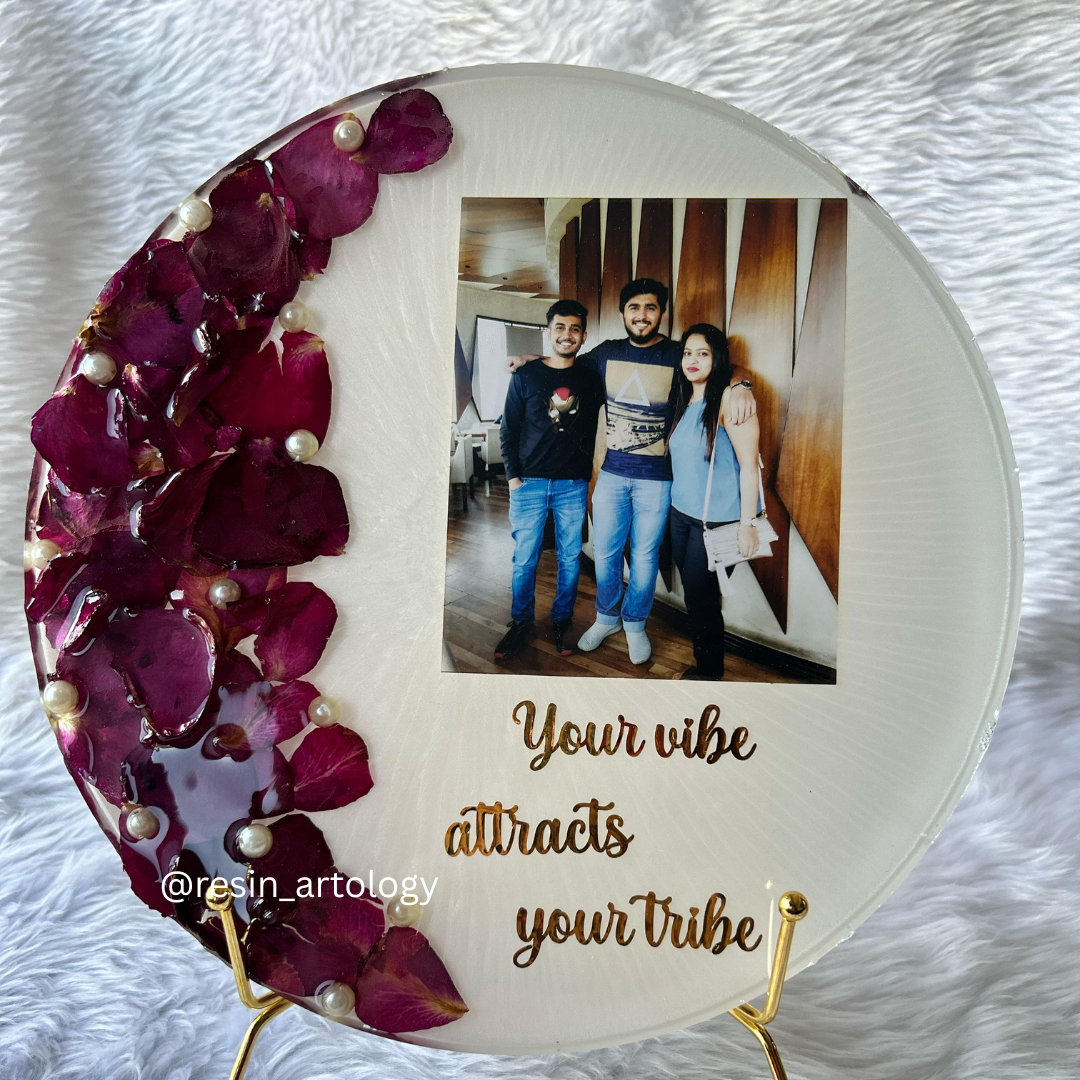 Resin Flower preservation Frame -Resin Varmala sonalized Gift Preservation - Per- Customized with Your Photos and Text