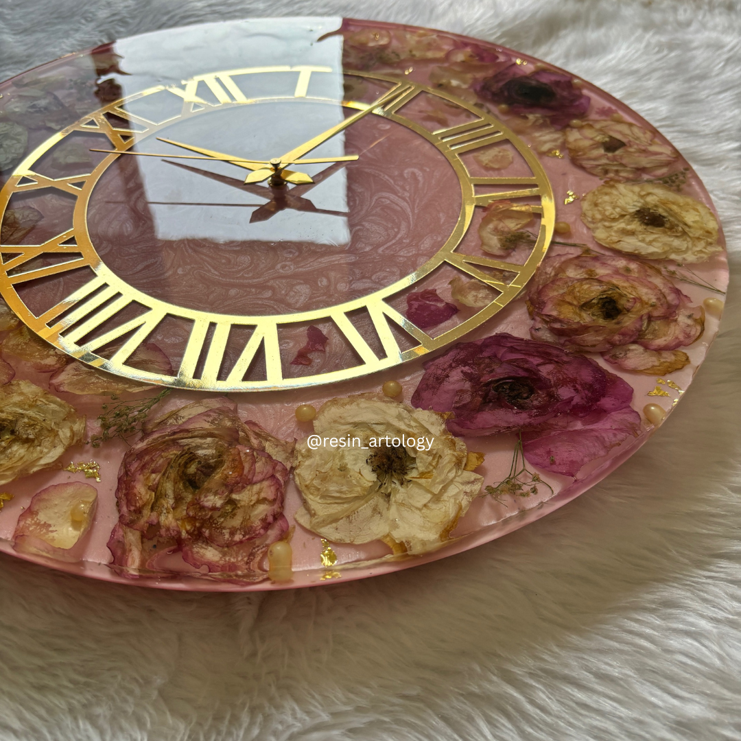 Resin Flower preservation Clock -Resin Varmala Preservatio - Personalized Gift - Customized with Your Photos and Text