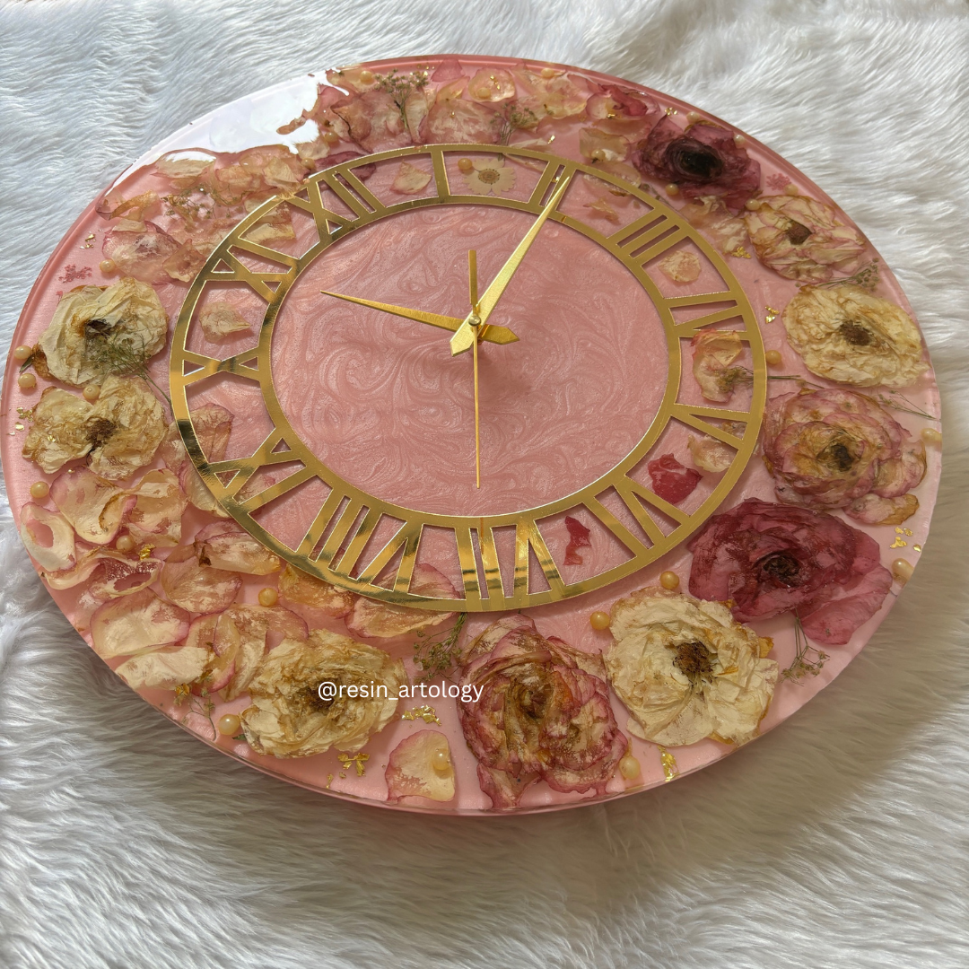 Resin Flower preservation Clock -Resin Varmala Preservatio - Personalized Gift - Customized with Your Photos and Text