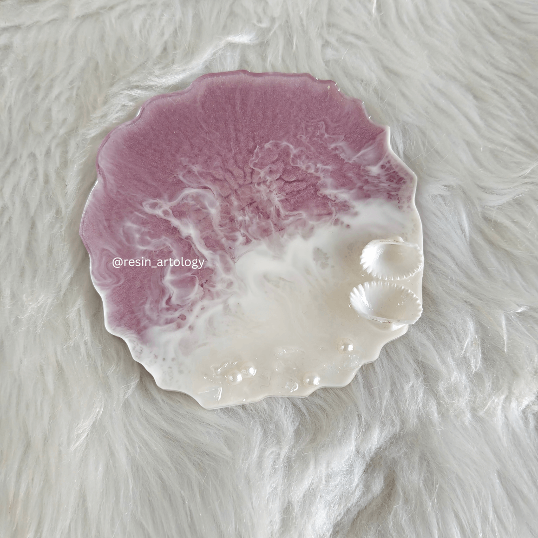 Epoxy Resin Coaster - ( Size - 4 Inch ) - Lavender
