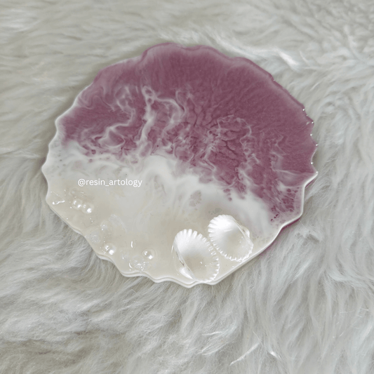 Epoxy Resin Coaster - ( Size - 4 Inch ) - Lavender
