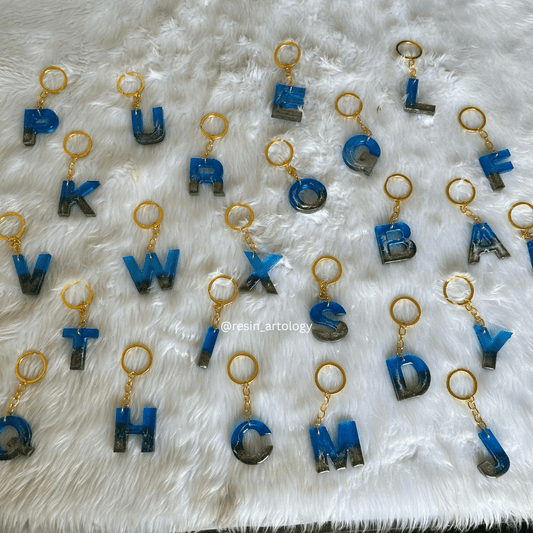 Resin Alphabet Keychain Beach Theme