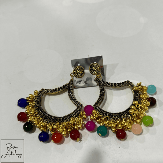 JHUMKA'S MULTY RA-1 EARRINGS featuring vibrant colors and traditional Indian craftsmanship.