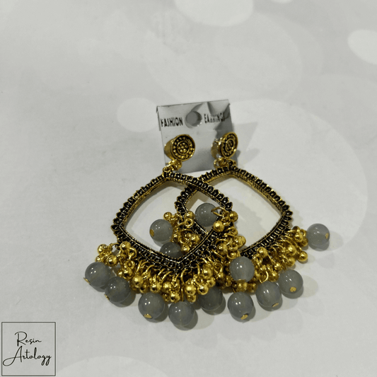 JHUMKA'S SILVER RA-2 EARRINGS featuring intricate design and elegant detailing, perfect for festive occasions.