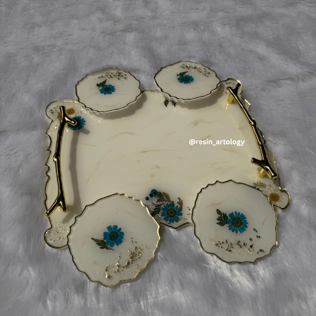 Resin Tray With Coaster