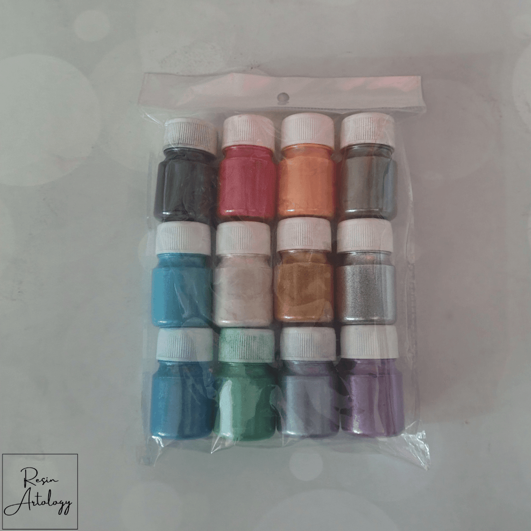 Set of 12 Pearl Mica Powder Pigment (DARK) (BULK)