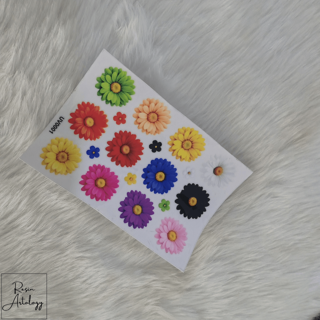 UV DTF MULTY PRESSED FLOWER SHEET