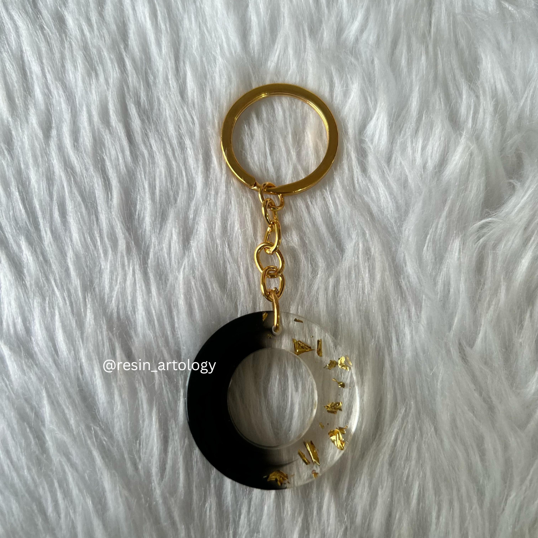 Resin Alphabet Keychain Black