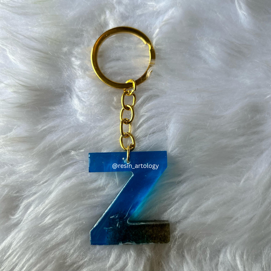 Resin Alphabet Keychain Beach Theme