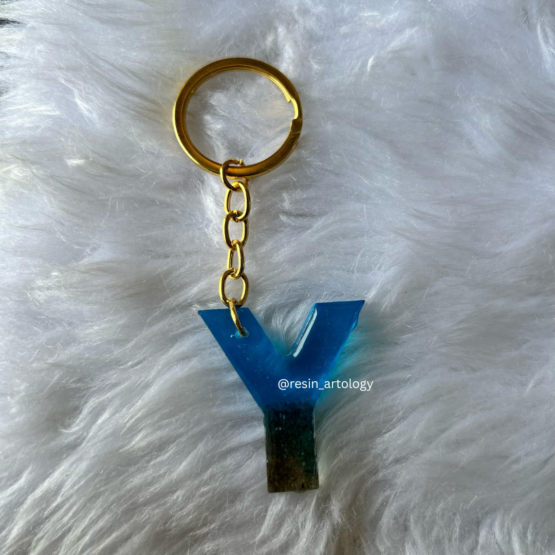 Resin Alphabet Keychain Beach Theme