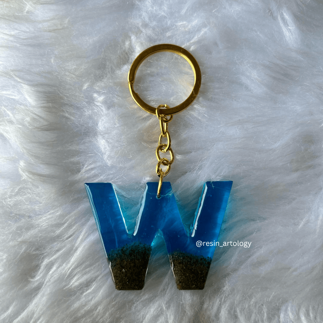 Resin Alphabet Keychain Beach Theme