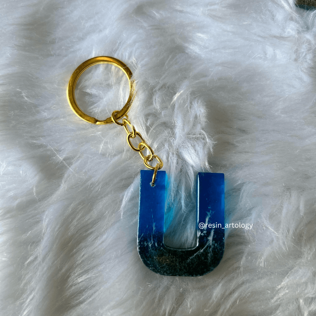 Resin Alphabet Keychain Beach Theme