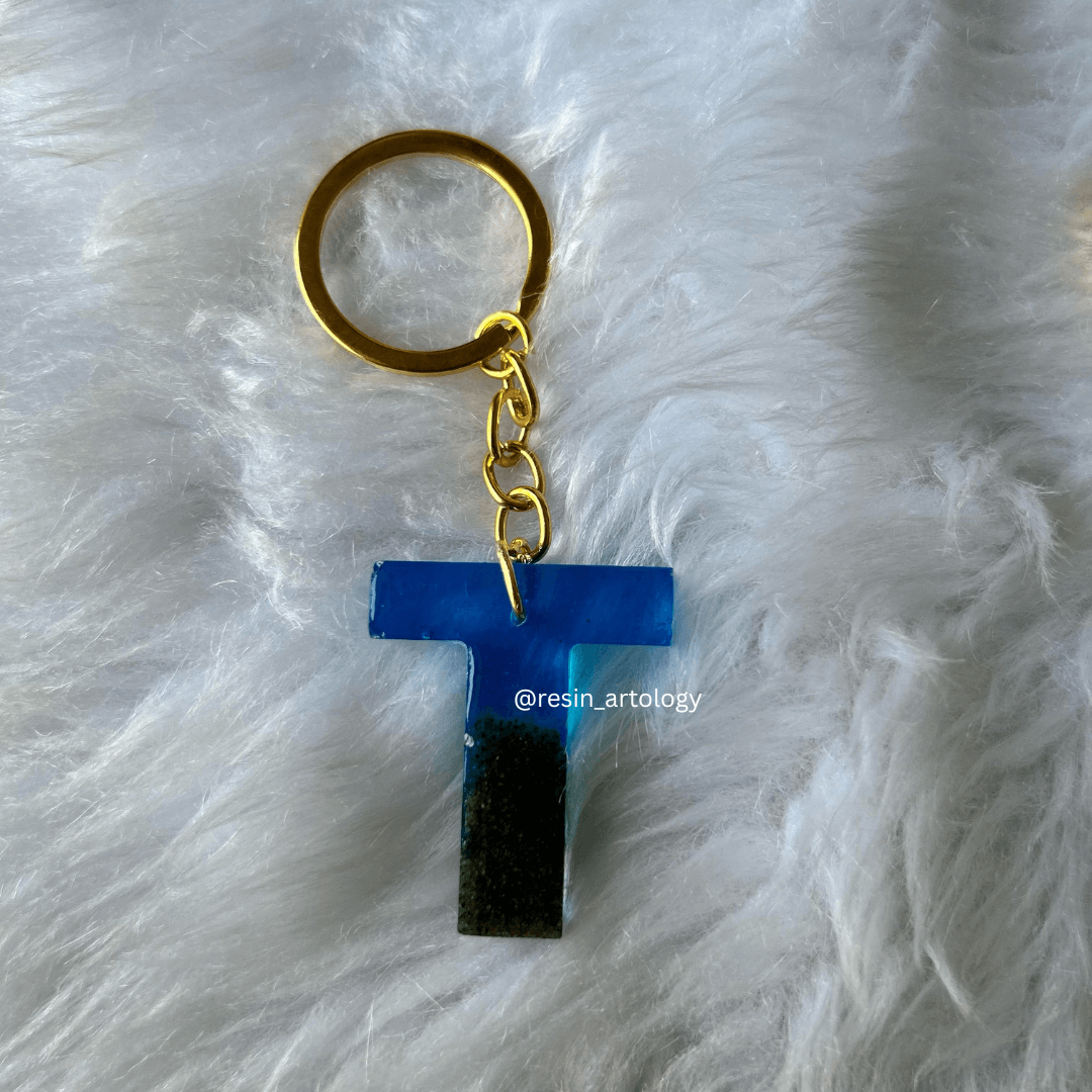 Resin Alphabet Keychain Beach Theme