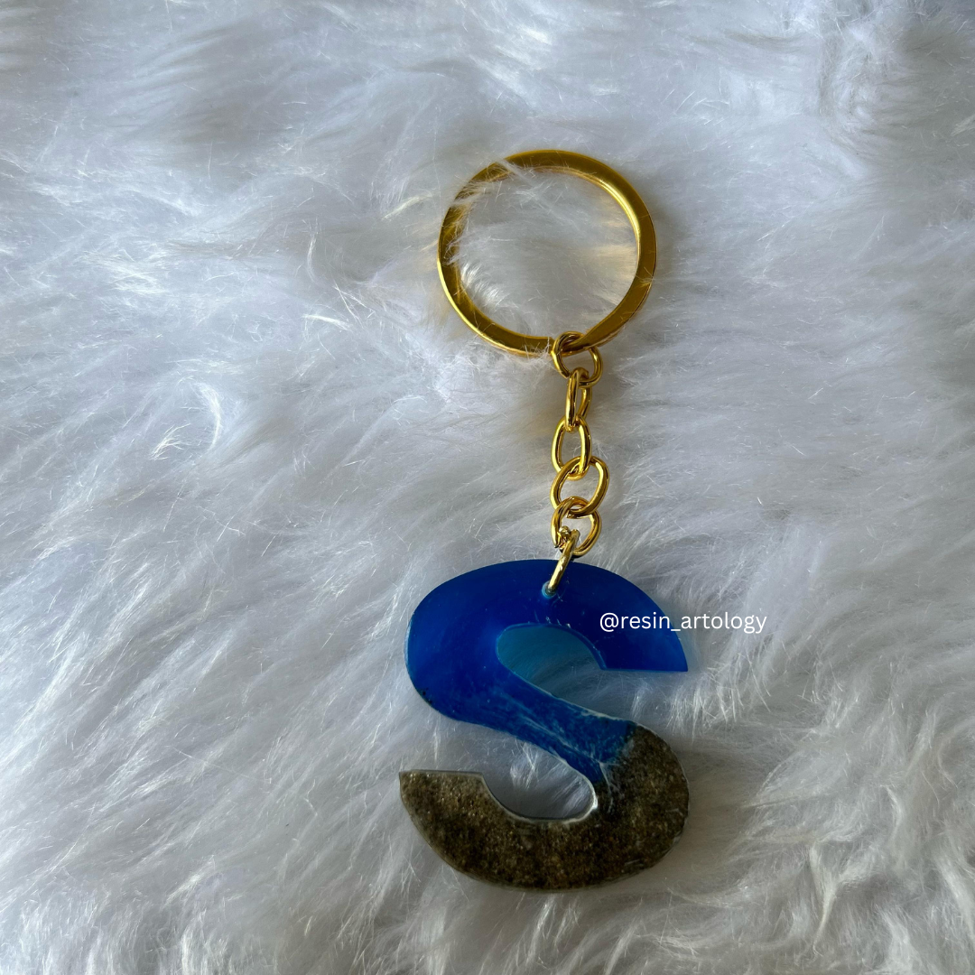 Resin Alphabet Keychain Beach Theme