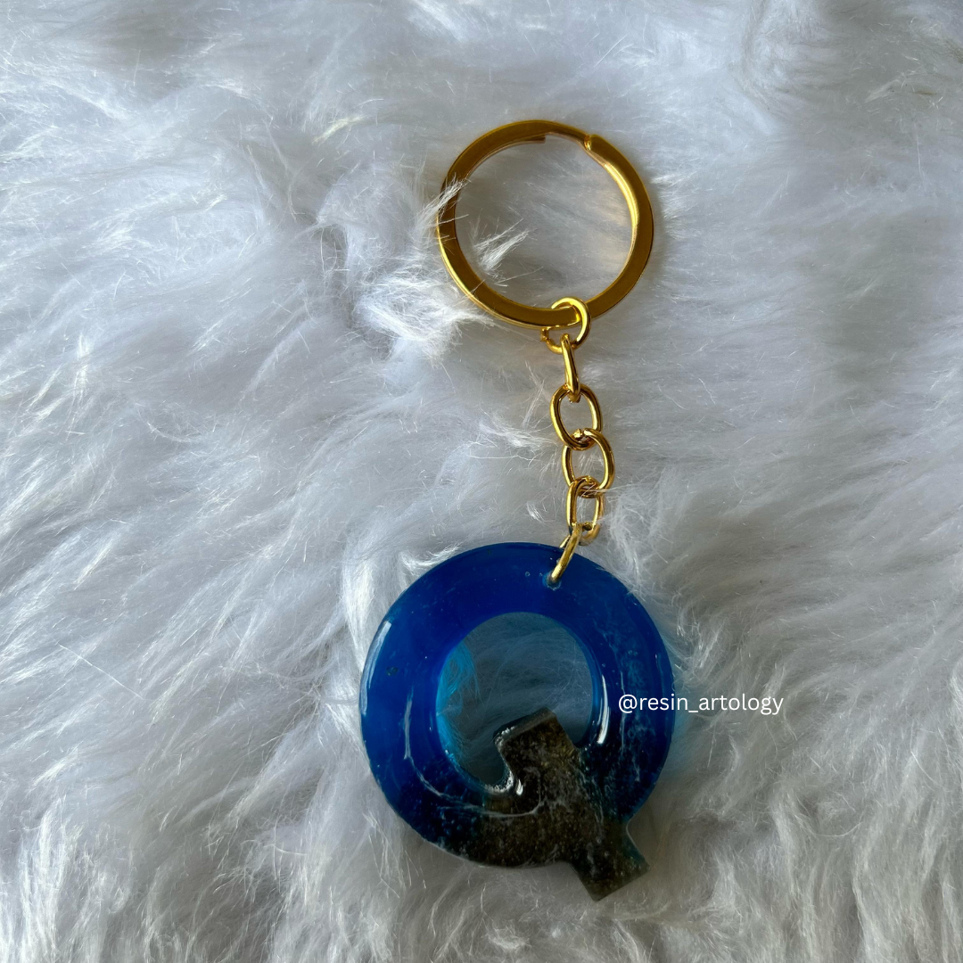 Resin Alphabet Keychain Beach Theme