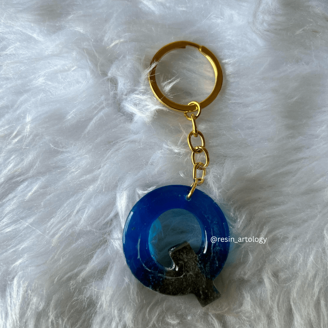 Resin Alphabet Keychain Beach Theme