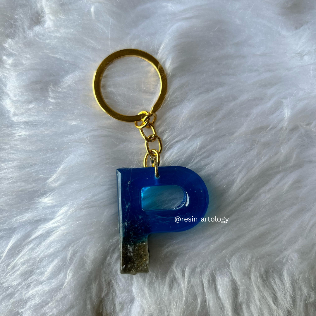 Resin Alphabet Keychain Beach Theme