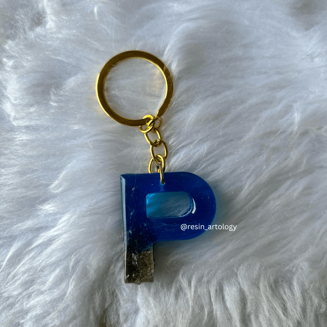 Resin Alphabet Keychain Beach Theme
