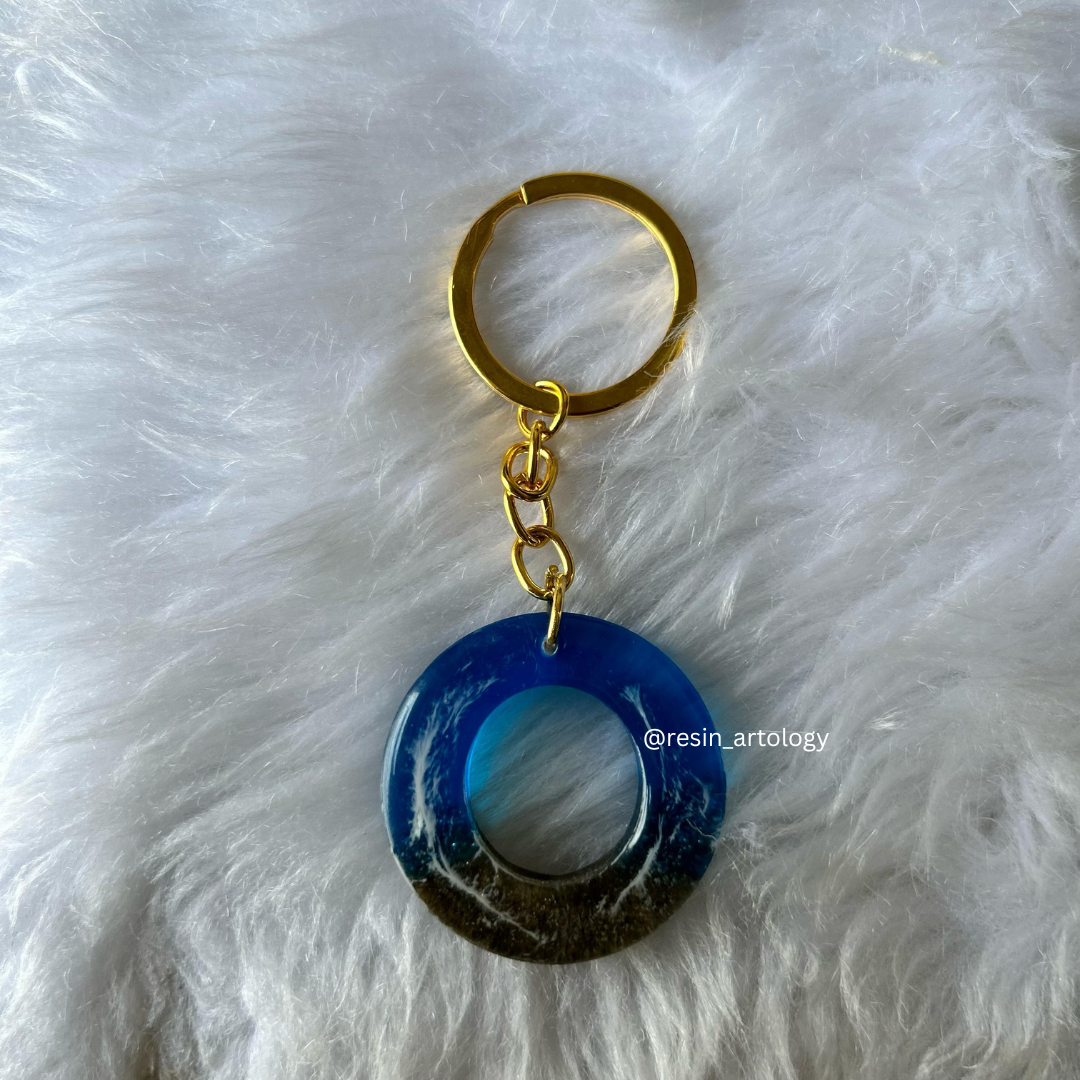 Resin Alphabet Keychain Beach Theme