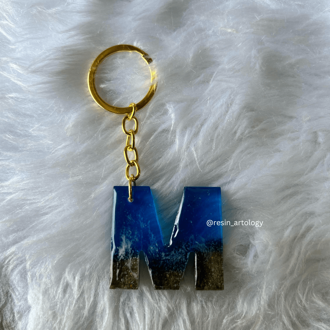 Resin Alphabet Keychain Beach Theme