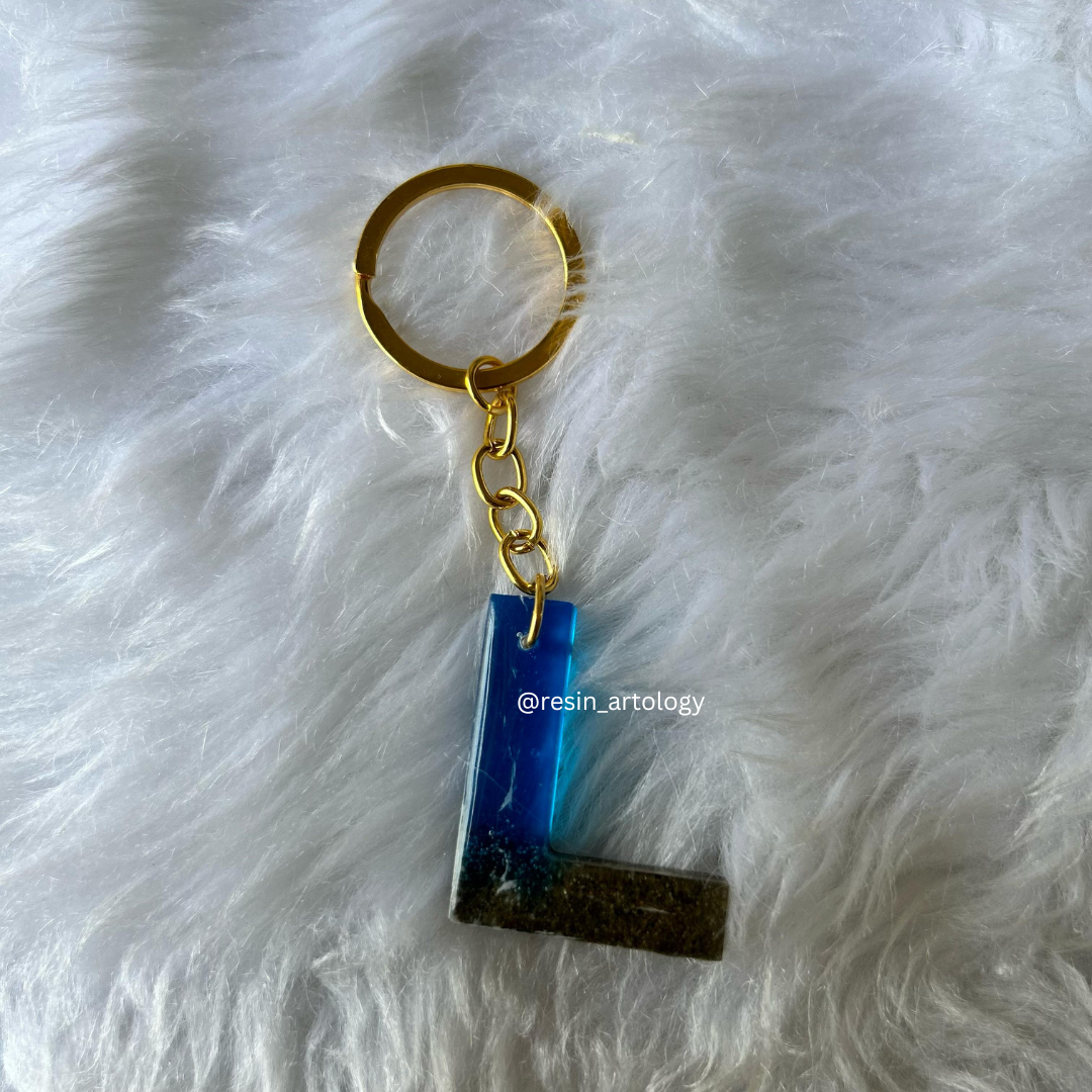 Resin Alphabet Keychain Beach Theme