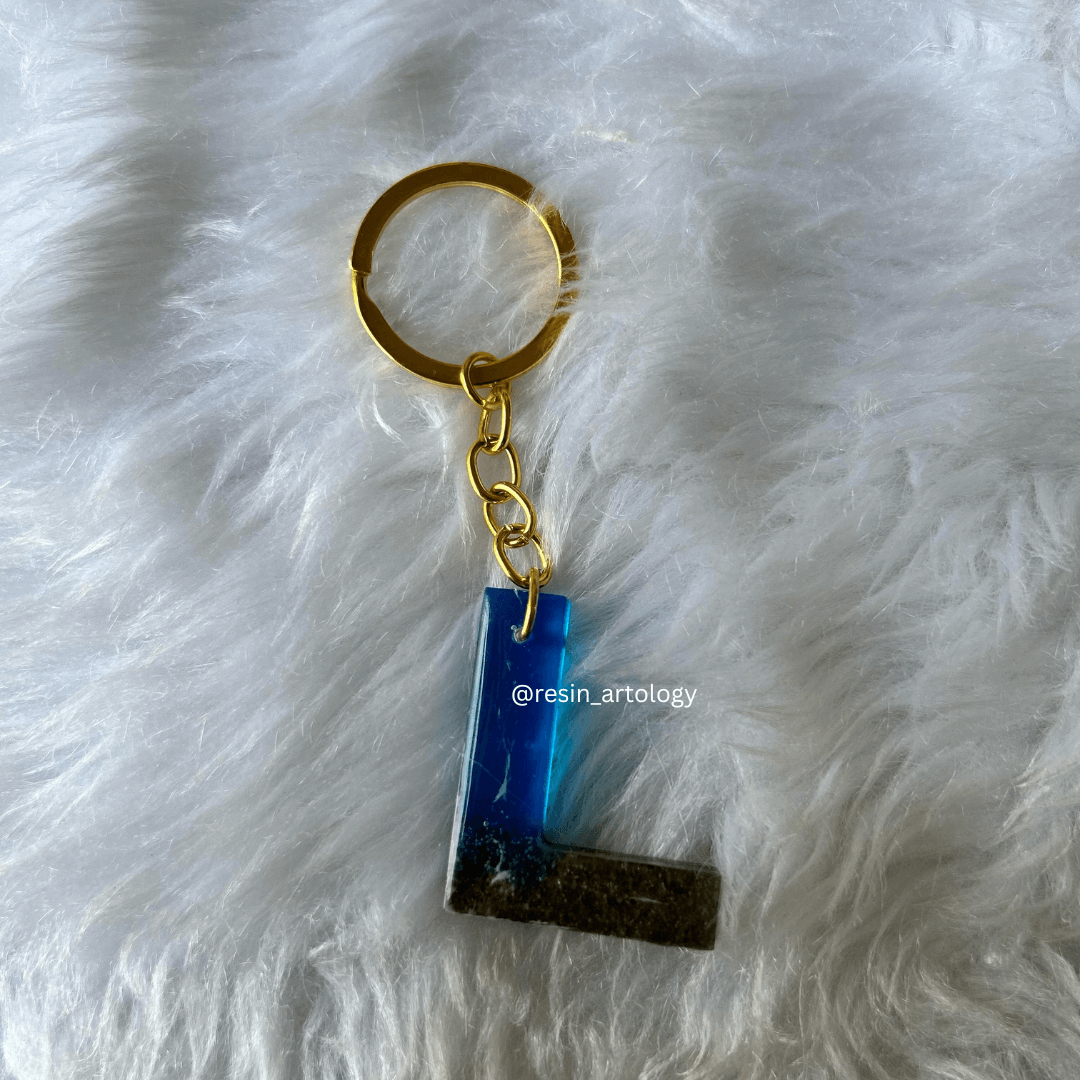 Resin Alphabet Keychain Beach Theme