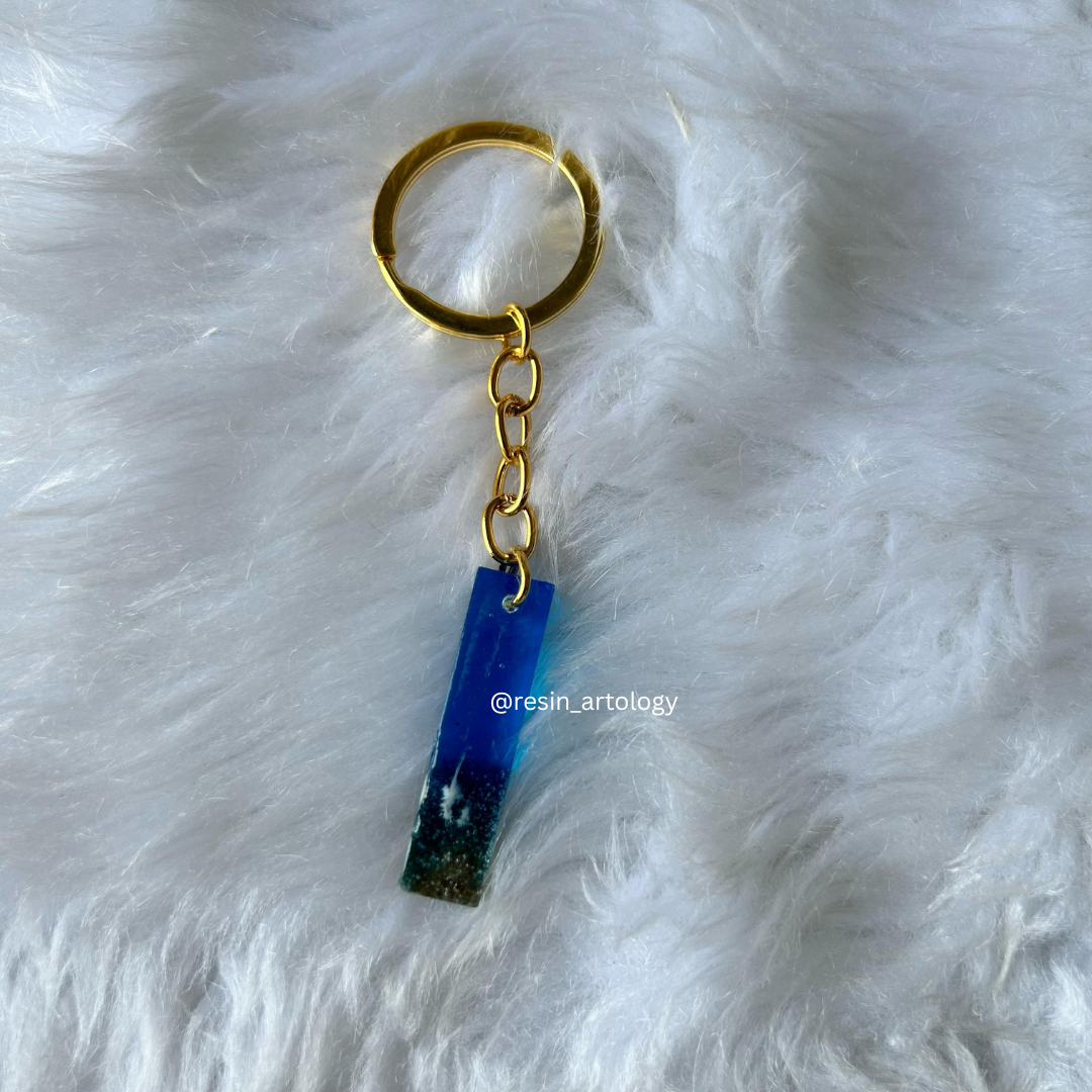 Resin Alphabet Keychain Beach Theme