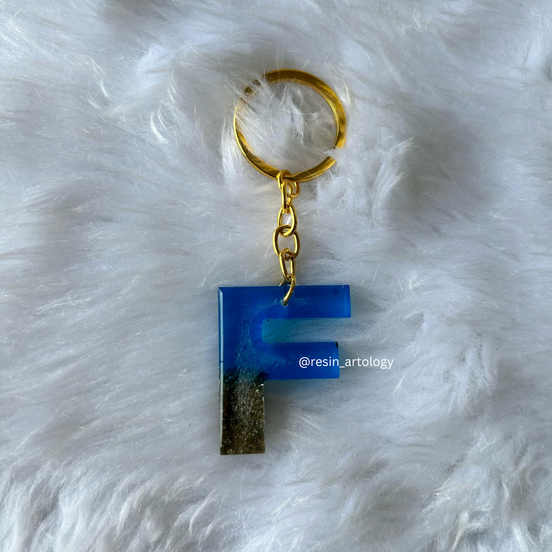 Resin Alphabet Keychain Beach Theme
