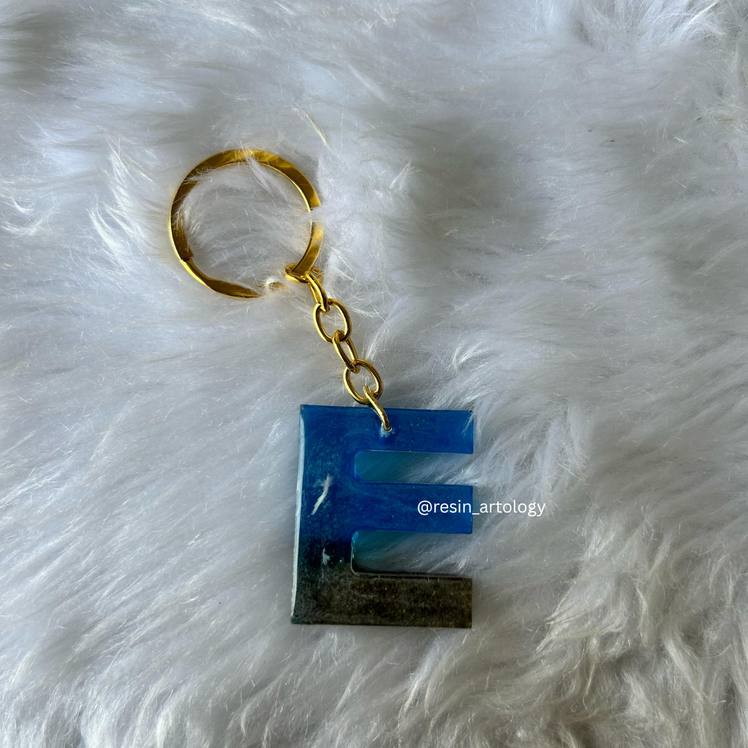 Resin Alphabet Keychain Beach Theme