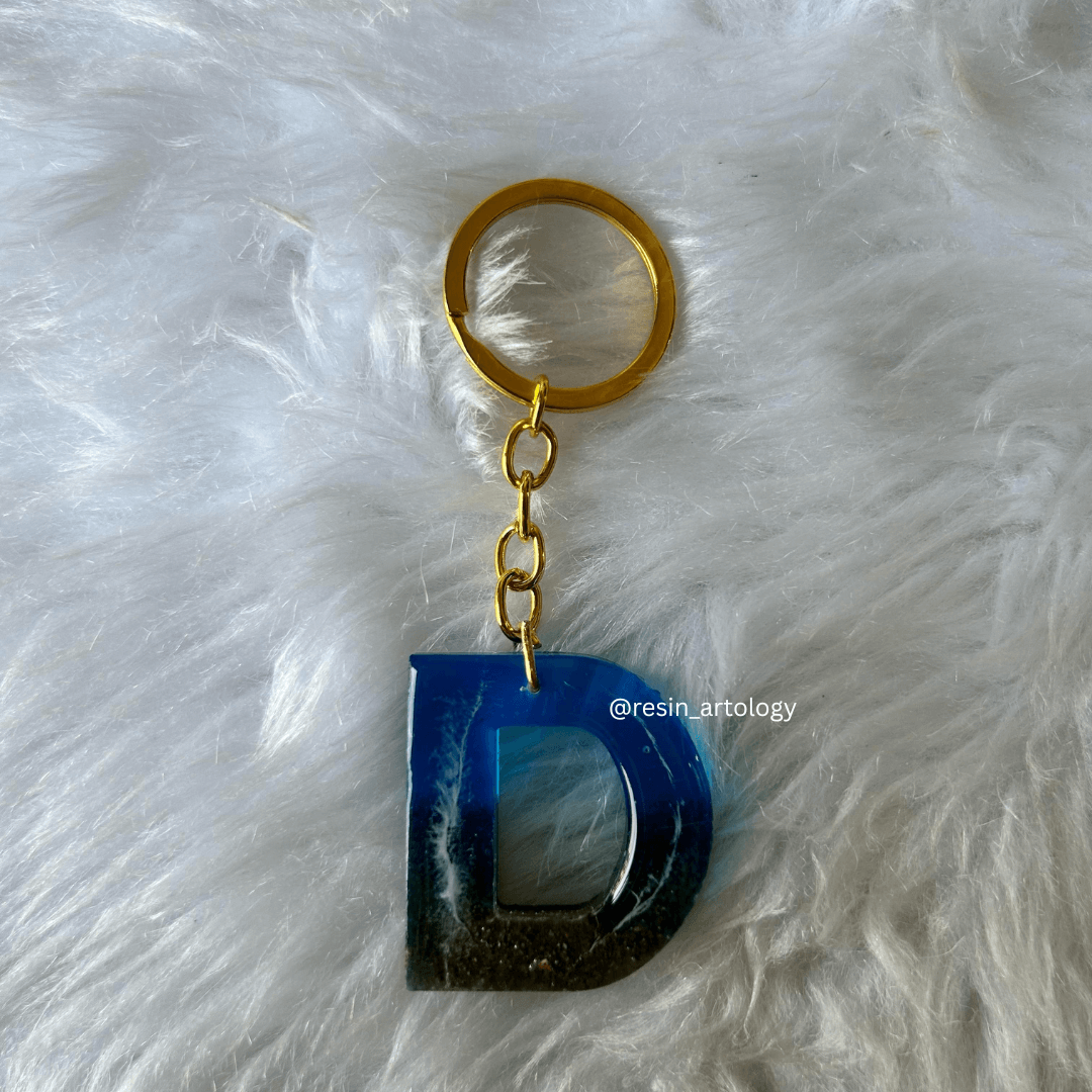 Resin Alphabet Keychain Beach Theme