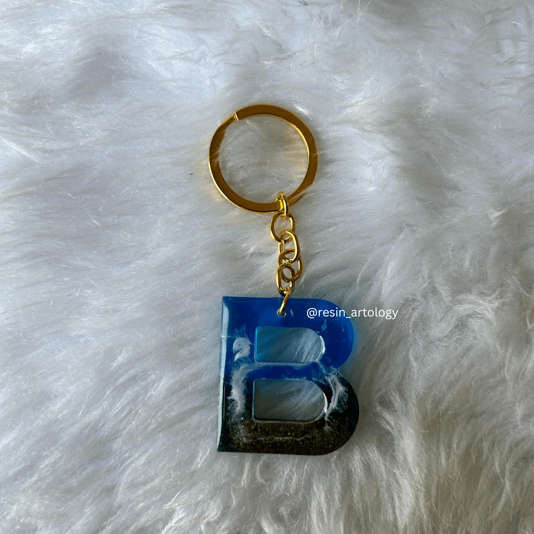 Resin Alphabet Keychain Beach Theme