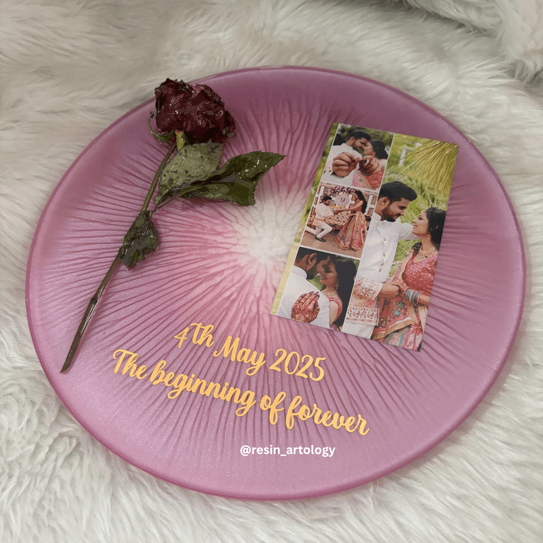 Resin Flower preservation Frame -Resin Varmala sonalized Gift Preservation - Per- Customized with Your Photos and Text