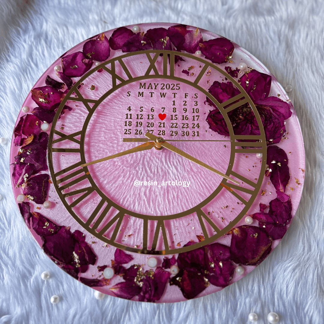 Resin Flower preservation Clock -Resin Varmala Preservatio - Personalized Gift - Customized with Your Photos and Text
