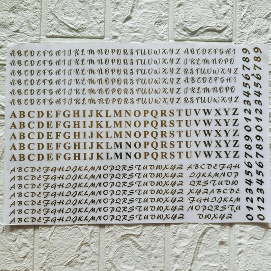 Alphabet Metal Stickers Sheet